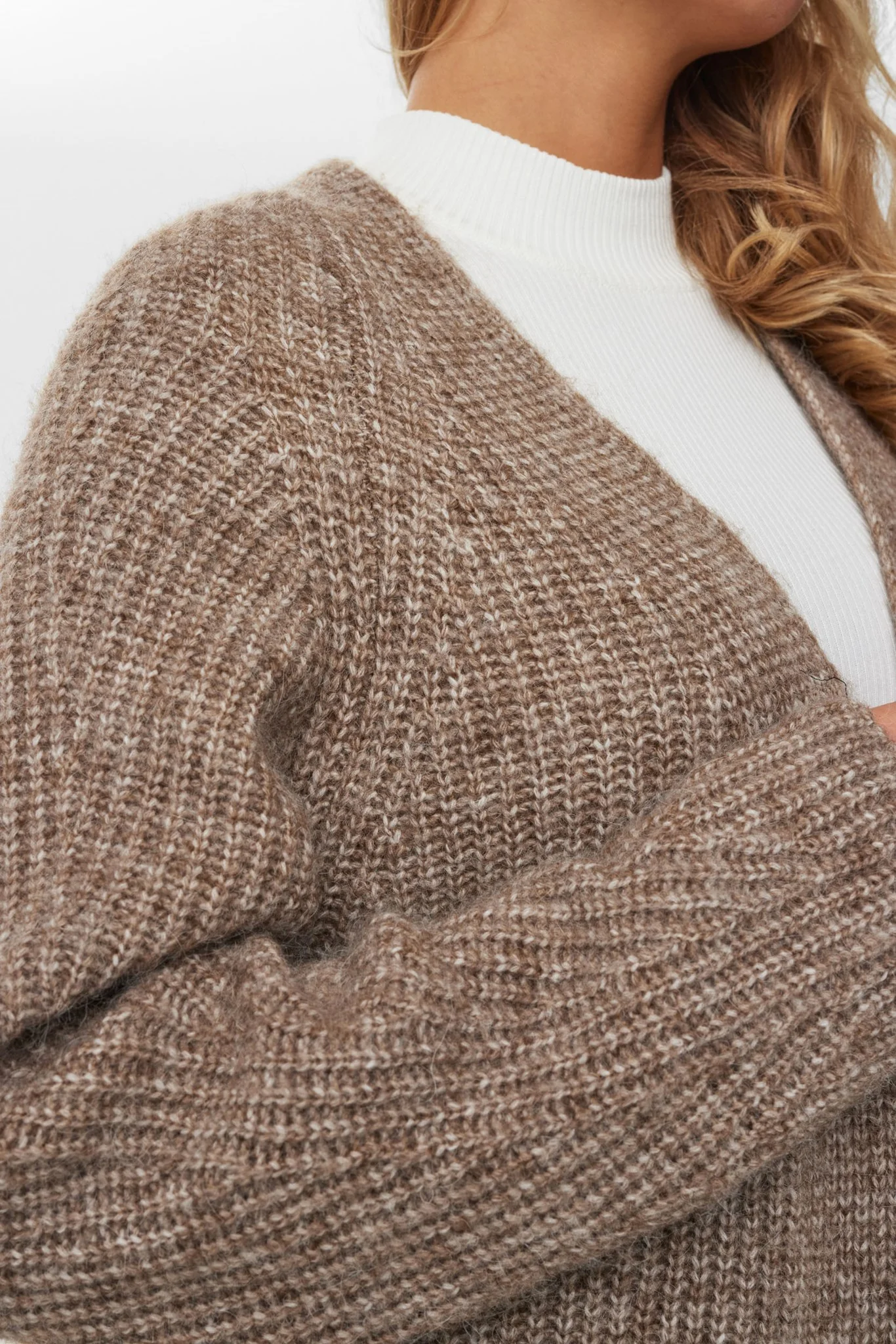 NUZINDI LONG CARDIGAN  - Fossil Melange - Image 5