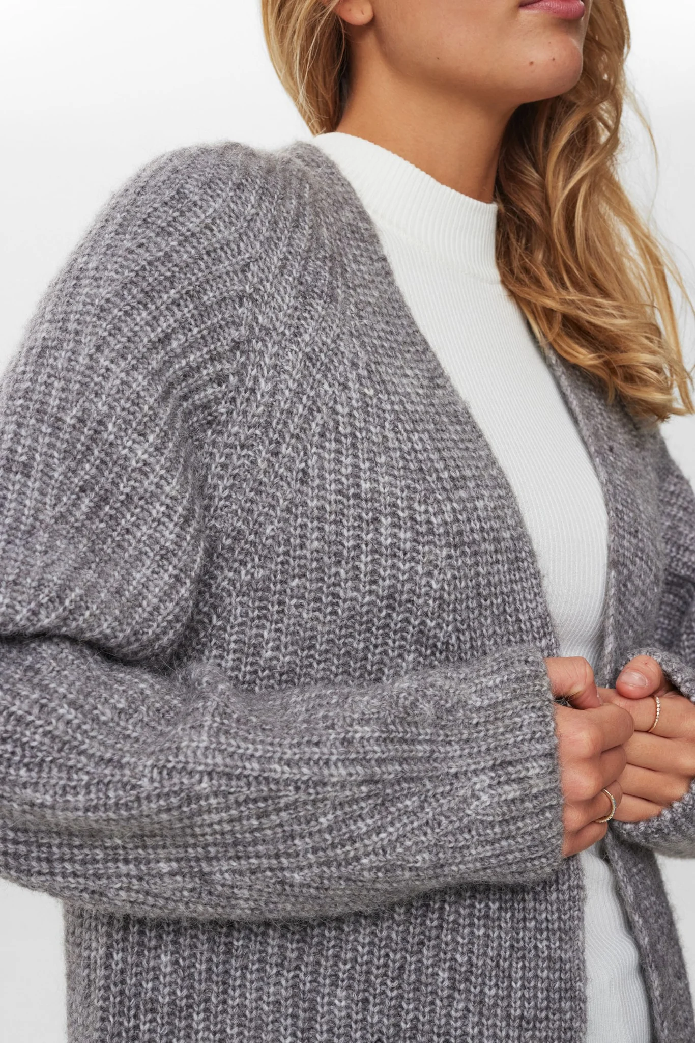 NUZINDI LONG CARDIGAN  - Storm Front Melange - Image 4