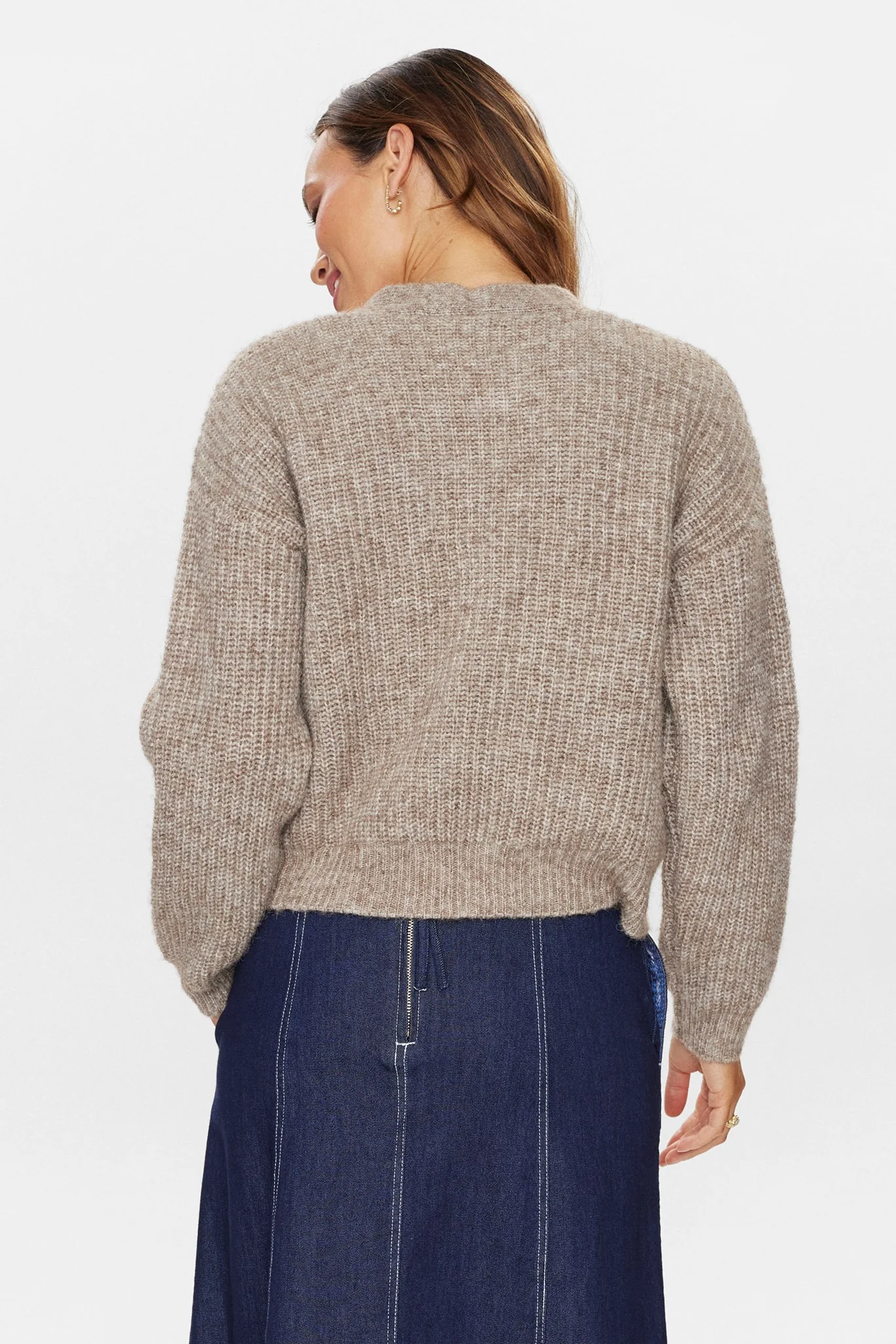 NUZINDI SHORT CARDIGAN - Fossil Melange - Image 2
